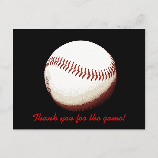 Balón de béisbol - gracias por el partido - postal (Anverso)