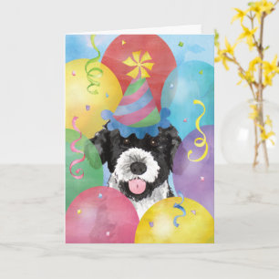 Balón de cumpleaños Tarjeta de perro de agua portu