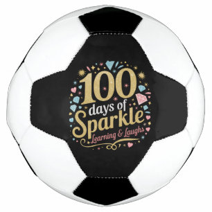 Balón De Fútbol 100 Días de Escuela Brillo Aprendizaje y Risas