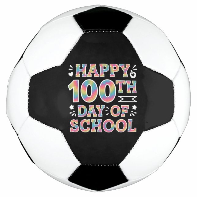 Balón De Fútbol 100 días felices del Día del Arco Escolar 100 días (Anverso)