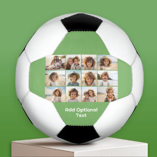 Balón De Fútbol 12 Collage de cuadrícula fotográfica - verde sabio