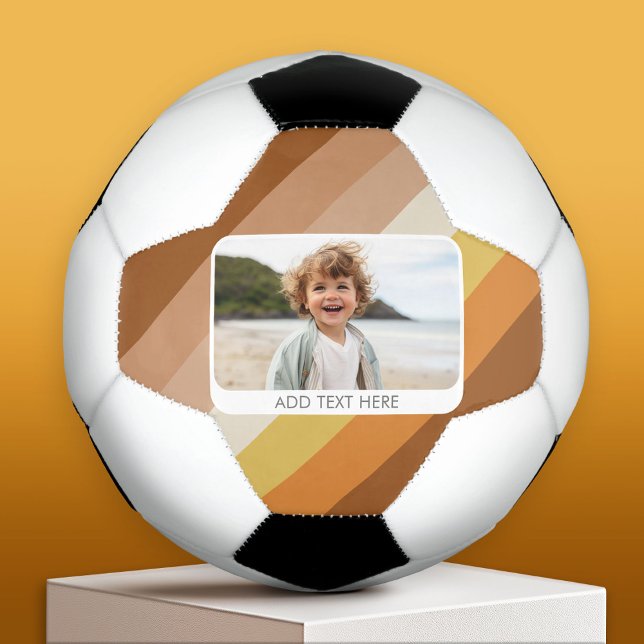 Balón De Fútbol 1 Collage de fotos - texto - Tiras retro Colores c (Custom Soccer Ball)