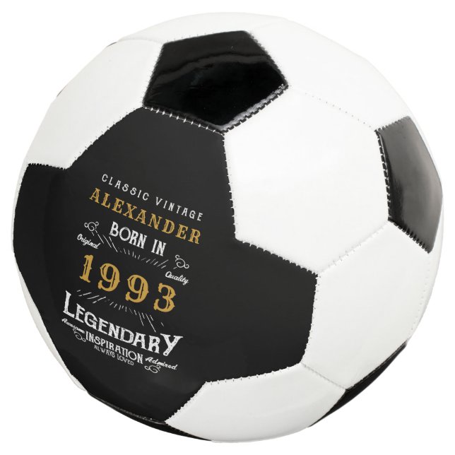 Balón De Fútbol 30 cumpleaños 1993 Monograma legendario (Tres cuartos)