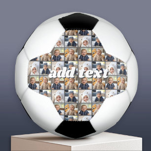 Balón De Fútbol 4 Collage de Fotos Duplicado en Todo Se Puede Edit