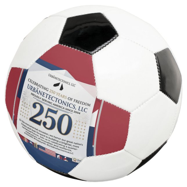 Balón de Fútbol 4 de Julio 250º Rojo Blanco Azul (Tres cuartos)