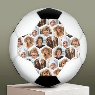 Balón De Fútbol 5 Collage de fotos Honeycomb Hexagon Pattern - bla