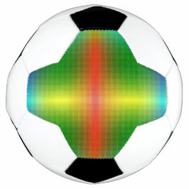 Balón De Fútbol A soccer ball features a colorful geometric 