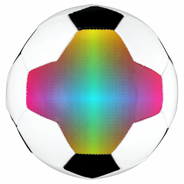 Balón De Fútbol A soccer ball with a rainbow gradient pattern (Anverso)