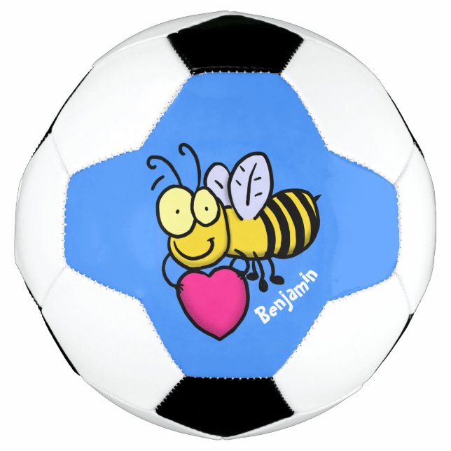 Balón De Fútbol Abeja graciosa y linda con ilustracion personaliza (Anverso)