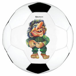 Balón De Fútbol Acuarela de Ilustracion de Troll divertida en Esca