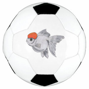 Balón De Fútbol Acuario de peces dorados blanco y Naranja Mascota