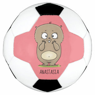 Balón De Fútbol Afortunadamente adorable personalizado de hámster 
