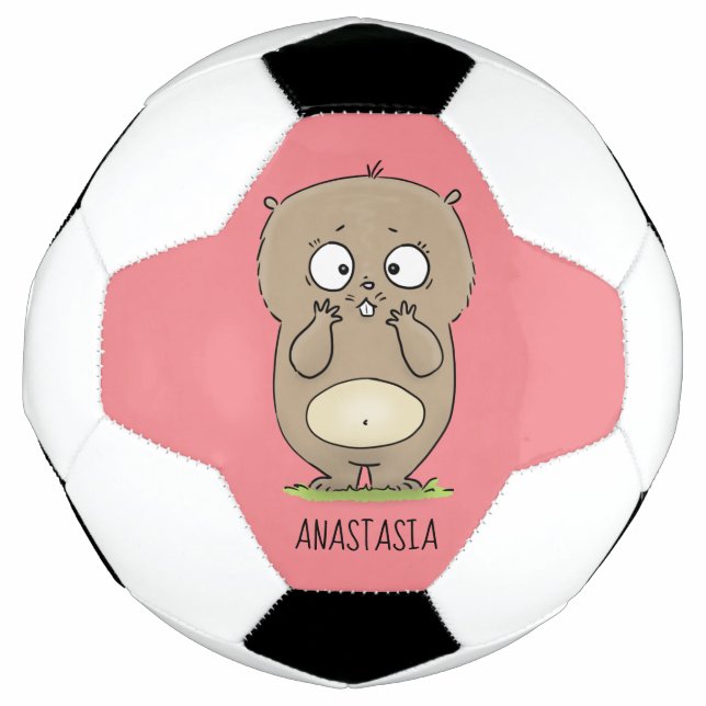 Balón De Fútbol Afortunadamente adorable personalizado de hámster  (Anverso)