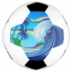 Balón De Fútbol Agua de la ola grande del océano marino