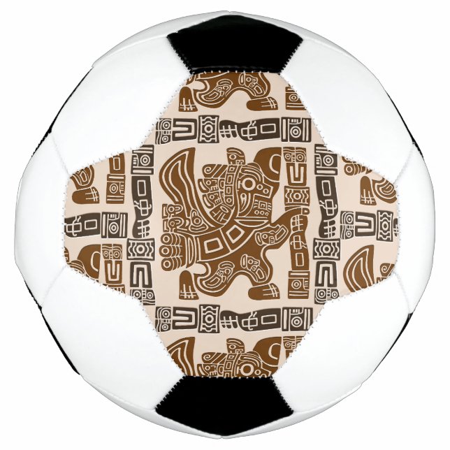 Balón De Fútbol Águila azteca guerrera arte tribal antiguo (Anverso)