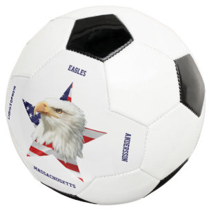 Balón De Fútbol Águila calva genial, la bandera estadounidense, es