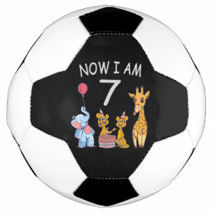 Balón De Fútbol Ahora tengo 7 años y séptimo cumpleaños en el zool