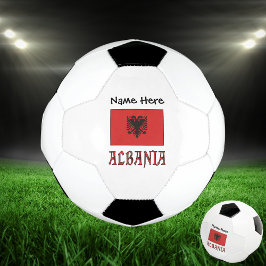 Balón De Fútbol Albania y la bandera albanesa con tu nombre