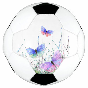 Balón De Fútbol Alegría de primavera - Mariposas coloridas vuelan