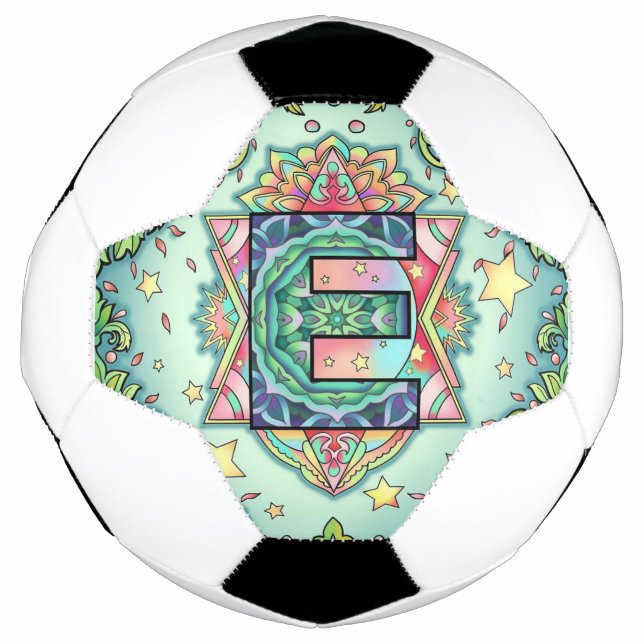 Balón De Fútbol Alphabet E mandala (Anverso)