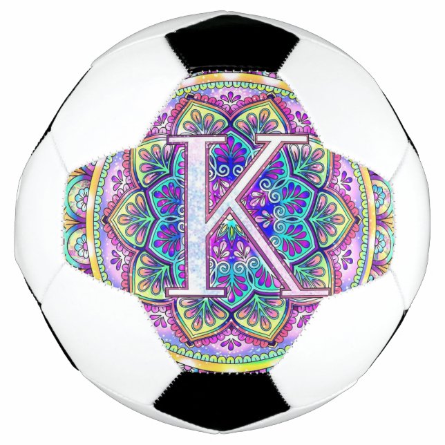 Balón De Fútbol Alphabet K mandala (Anverso)