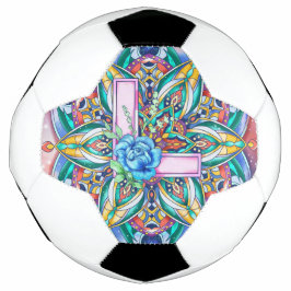 Balón De Fútbol Alphabet L mandala