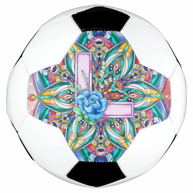 Balón De Fútbol Alphabet L mandala (Anverso)
