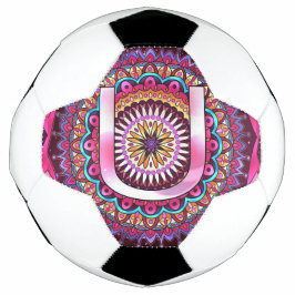 Balón De Fútbol Alphabet U mandala