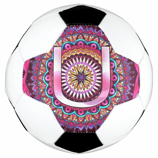 Balón De Fútbol Alphabet U mandala (Anverso)