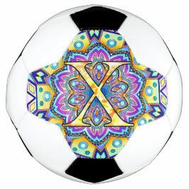 Balón De Fútbol Alphabet X mandala