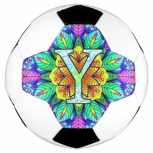 Balón De Fútbol Alphabet Y mandala (Anverso)