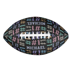 Balón De Fútbol Americano “# 1” Pattern custom name football
