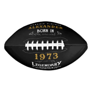 Balón De Fútbol Americano 50.º cumpleaños 1973 Monograma legendario