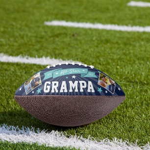 Balón De Fútbol Americano All Star Grampa Foto del abuelo Personalizado