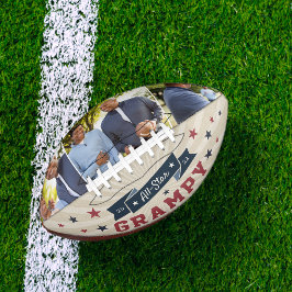 Balón De Fútbol Americano All Star Grampy | Foto del abuelo Personalizado
