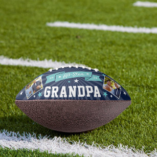 Balón De Fútbol Americano All Star Grandpa   Foto Personalizado