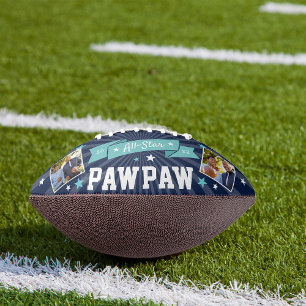Balón De Fútbol Americano All Star Pawpaw Foto del abuelo Personalizado