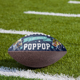 Balón De Fútbol Americano All Star Poppop Foto del abuelo Personalizado