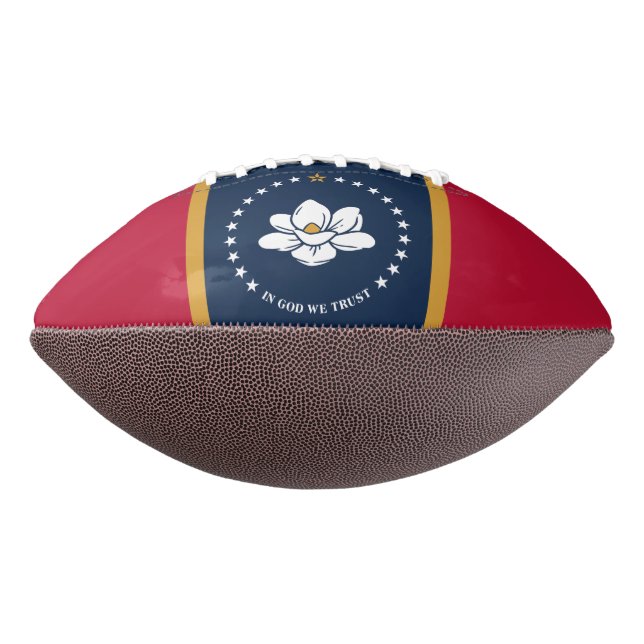 Balón De Fútbol Americano American football ball with flag of Mississippi (Girado 270)