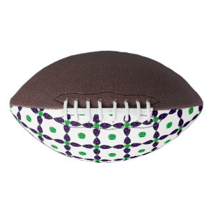 Balón De Fútbol Americano Arte Gemstone, verde y púrpura