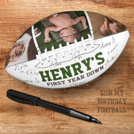 Balón De Fútbol Americano Autografo Keepsake de fútbol de primer cumpleaños