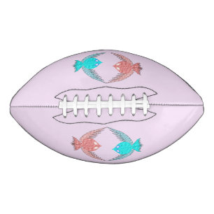 Balón De Fútbol Americano Aves amorosas rosas y azules