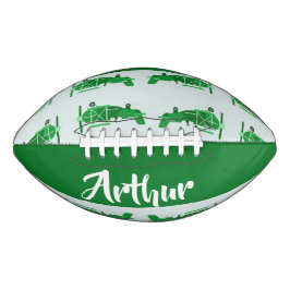 Balón De Fútbol Americano Aviones voladores verdes sobre azul