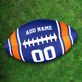 Balón De Fútbol Americano Azul de Jersey de Fútbol|Naranja personalizado