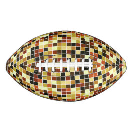 Balón De Fútbol Americano Baldosas de piscina, mosaicos marrones, patrón geo