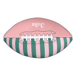 Balón De Fútbol Americano Bandas de ropa deportiva Retro Preppy - Verde Rosa