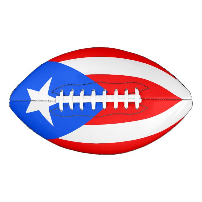Balón De Fútbol Americano Bandera de Puerto Rico (Anverso)