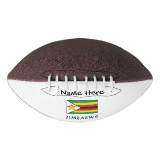 Balón De Fútbol Americano Bandera de Zimbabue Nombre Personalizado Negro