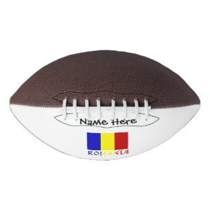 Balón De Fútbol Americano Bandera Rumana Rumania Personalización Negra