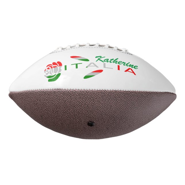 Balón De Fútbol Americano Bandiera d'Italia Rosa Personalizada (Girado 270)